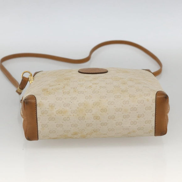 GUCCI Micro GG Supreme Shoulder Bag PVC Beige Gold 007 104 4916 Auth bs34174