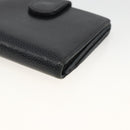 CHANEL Bifold Wallet Caviar Skin Black Gold CC Auth bs34177-10