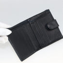 CHANEL Bifold Wallet Caviar Skin Black Gold CC Auth bs34177-12