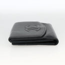 CHANEL Bifold Wallet Caviar Skin Black Gold CC Auth bs34177-4