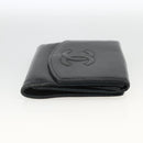 CHANEL Bifold Wallet Caviar Skin Black Gold CC Auth bs34177-5