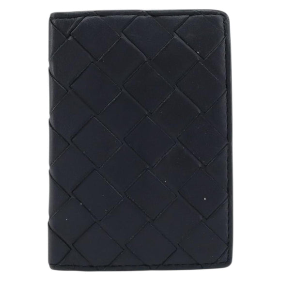BOTTEGA VENETA INTRECCIATO Card Case Leather Black Auth bs34178