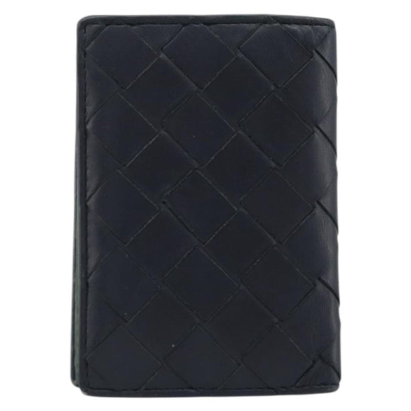 BOTTEGA VENETA INTRECCIATO Card Case Leather Black Auth bs34178