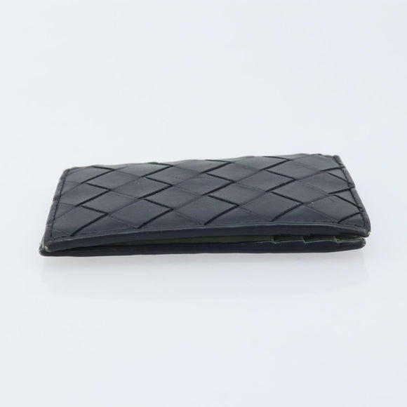 BOTTEGA VENETA INTRECCIATO Card Case Leather Black Auth bs34178