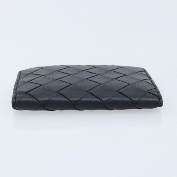 BOTTEGA VENETA INTRECCIATO Card Case Leather Black Auth bs34178