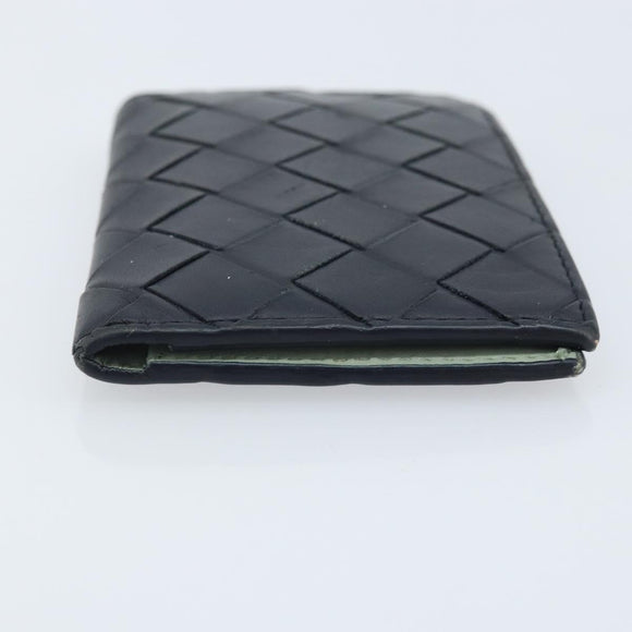 BOTTEGA VENETA INTRECCIATO Card Case Leather Black Auth bs34178