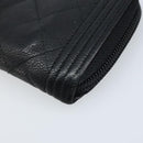 CHANEL Boy Chanel Matelasse Wallet Caviar Skin Black CC Auth bs34179-8