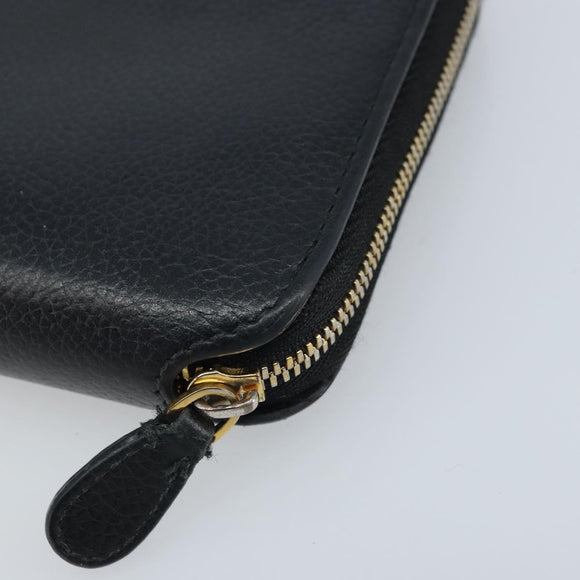 BALENCIAGA Long Wallet Leather Black 594290 Auth bs34182