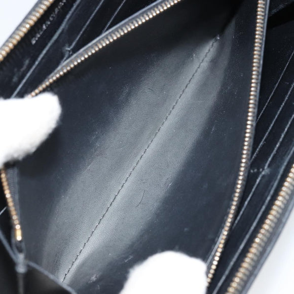BALENCIAGA Long Wallet Leather Black 594290 Auth bs34182