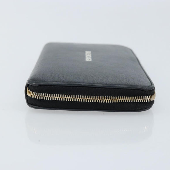 BALENCIAGA Long Wallet Leather Black 594290 Auth bs34182
