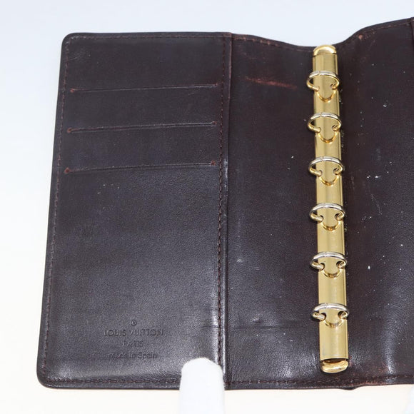 LOUIS VUITTON Vernis Agenda PM Day Planner Rouge Favist R21072 LV Auth bs34184