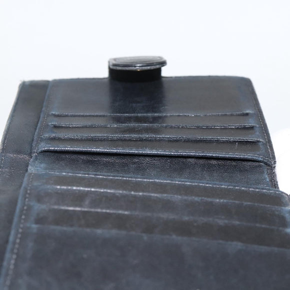 CHANEL Bifold Wallet Caviar Skin Black Gold CC Auth bs34185