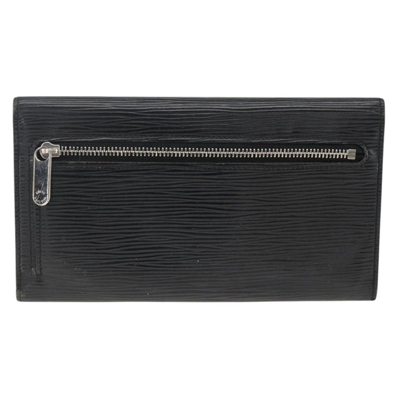 LOUIS VUITTON Epi Portefeuille Eugenie Long Wallet Black M63882 LV Auth bs34189