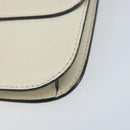 VALENTINO Chain Shoulder Bag Leather White Gold Auth bs34199-10