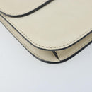 VALENTINO Chain Shoulder Bag Leather White Gold Auth bs34199-11