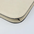 VALENTINO Chain Shoulder Bag Leather White Gold Auth bs34199-13
