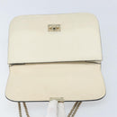 VALENTINO Chain Shoulder Bag Leather White Gold Auth bs34199-15