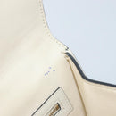 VALENTINO Chain Shoulder Bag Leather White Gold Auth bs34199-16