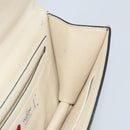 VALENTINO Chain Shoulder Bag Leather White Gold Auth bs34199-19