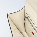 VALENTINO Chain Shoulder Bag Leather White Gold Auth bs34199-20