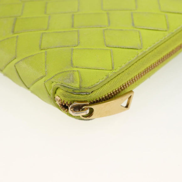 BOTTEGA VENETA INTRECCIATO Bifold Wallet Leather Yellow Gold Auth bs34204