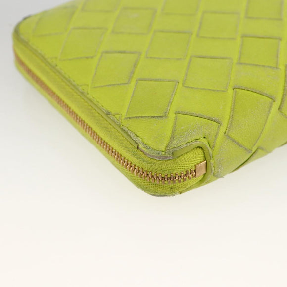 BOTTEGA VENETA INTRECCIATO Bifold Wallet Leather Yellow Gold Auth bs34204