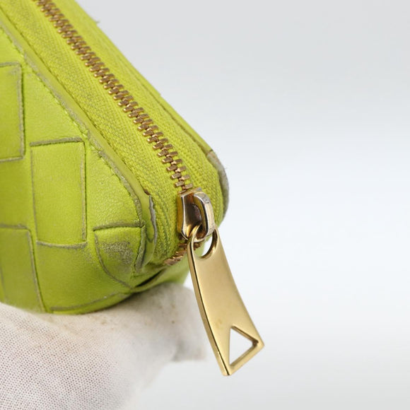 BOTTEGA VENETA INTRECCIATO Bifold Wallet Leather Yellow Gold Auth bs34204