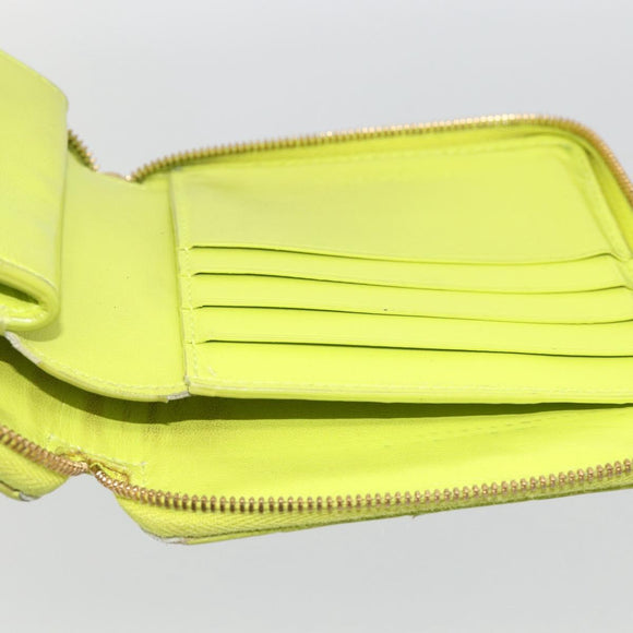 BOTTEGA VENETA INTRECCIATO Bifold Wallet Leather Yellow Gold Auth bs34204