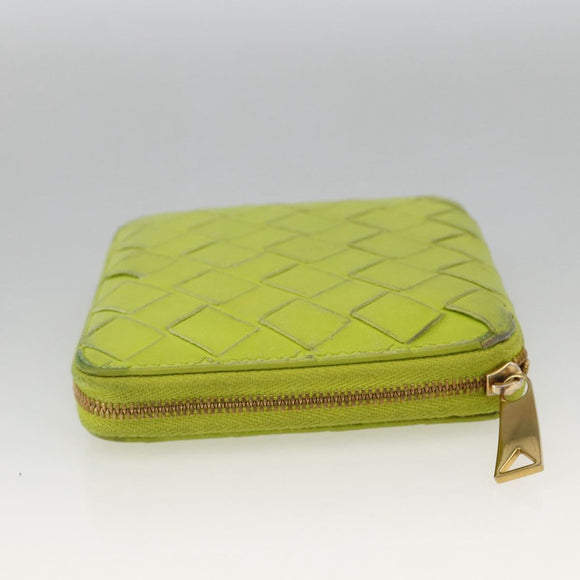 BOTTEGA VENETA INTRECCIATO Bifold Wallet Leather Yellow Gold Auth bs34204