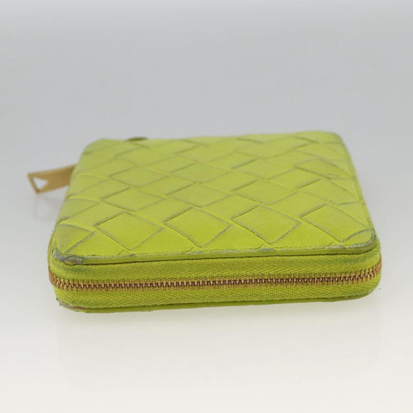 BOTTEGA VENETA INTRECCIATO Bifold Wallet Leather Yellow Gold Auth bs34204
