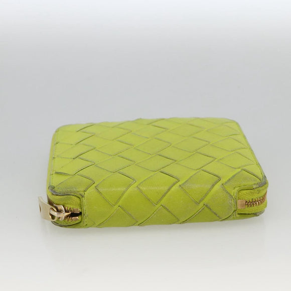 BOTTEGA VENETA INTRECCIATO Bifold Wallet Leather Yellow Gold Auth bs34204