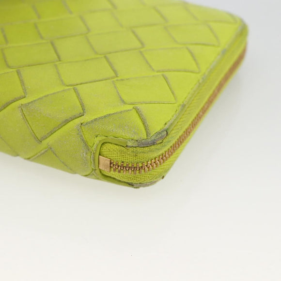 BOTTEGA VENETA INTRECCIATO Bifold Wallet Leather Yellow Gold Auth bs34204
