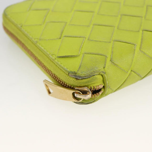 BOTTEGA VENETA INTRECCIATO Bifold Wallet Leather Yellow Gold Auth bs34204