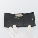 SAINT LAURENT Key Case Leather Black Silver Auth bs34205-8