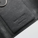 SAINT LAURENT Key Case Leather Black Silver Auth bs34205-20