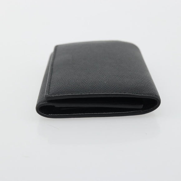 SAINT LAURENT Key Case Leather Black Silver Auth bs34205