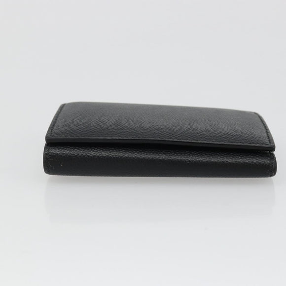 SAINT LAURENT Key Case Leather Black Silver Auth bs34205