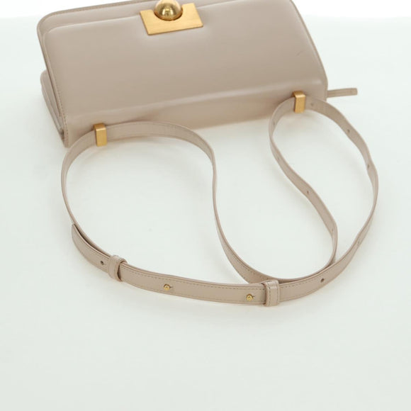 BOTTEGA VENETA Shoulder Bag Leather Pink Gold Auth bs34206A