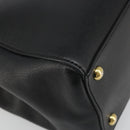FENDI 2JOURS Hand Bag Leather Black Gold Auth bs34208-9