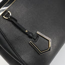 FENDI 2JOURS Hand Bag Leather Black Gold Auth bs34208-10