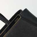 FENDI 2JOURS Hand Bag Leather Black Gold Auth bs34208-17