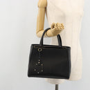 FENDI 2JOURS Hand Bag Leather Black Gold Auth bs34208-24