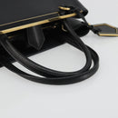 FENDI 2JOURS Hand Bag Leather Black Gold Auth bs34208-7
