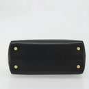 FENDI 2JOURS Hand Bag Leather Black Gold Auth bs34208-5