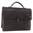 BOTTEGA VENETA INTRECCIATO Business Bag Leather Brown 161239 Auth bs34210-1