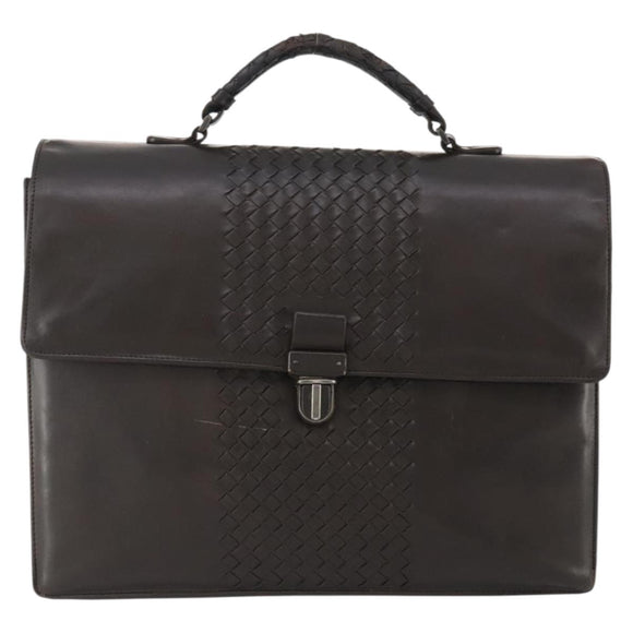 BOTTEGA VENETA INTRECCIATO Business Bag Leather Brown 161239 Auth bs34210