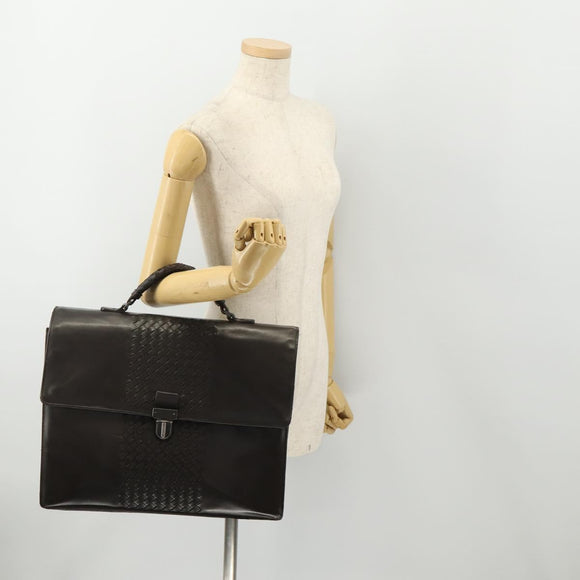 BOTTEGA VENETA INTRECCIATO Business Bag Leather Brown 161239 Auth bs34210