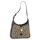 CELINE C Sulky Shoulder Bag Canvas Beige Gold Auth bs34212-1