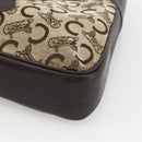 CELINE C Sulky Shoulder Bag Canvas Beige Gold Auth bs34212-9