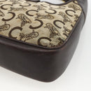CELINE C Sulky Shoulder Bag Canvas Beige Gold Auth bs34212-15